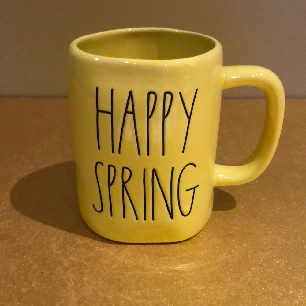 NEW. RAE DUNN "HAPPY SPRING" YELLOW Coffee, Tea CUP - Picture 5 of 5
